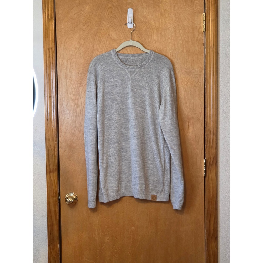 PAKA Apparel Lightweight Crew Gray Marl Alpaca Wool Blend Sweater Mens/Uni L